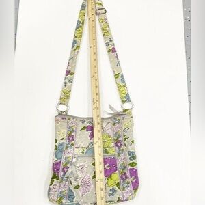 Vera Bradley Crossbody Purse With Zipper Closure Purple/Green Floral and wallet
